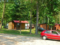 деревянные дачные домики база отдыха ночлеги на берегу озера в Польше Мазурские озера